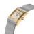 SAINT HONORE PALAIS ROYAL watch, luxury wristwatch featuring a rectangular gold case, silver mesh band, and diamond accents on the bezel and dial.