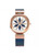 Charriol Forever Flower Ladies Watch 32mm, stylish wristwatch with a floral designed dial, rose gold case, and blue fabric strap.