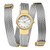 CHARIOL TWIST WATCH 25 mm, gold and silver watch with a cable bracelet strap and a round dial featuring diamond hour markers.