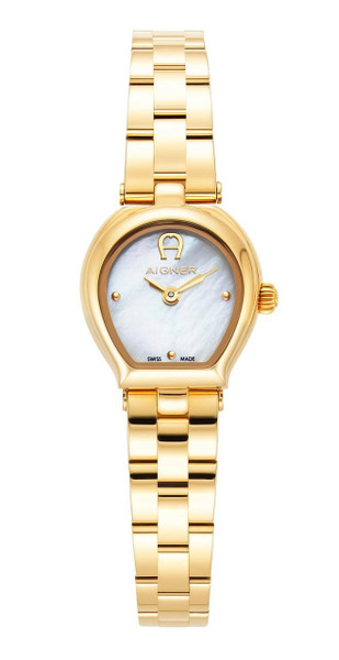 AIGNER Aigner Watch [AGW.256004], gold-tone luxury wristwatch with mother-of-pearl dial and Swiss made precision