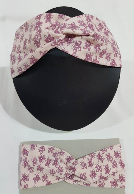 Floral Twist Headband - Pink