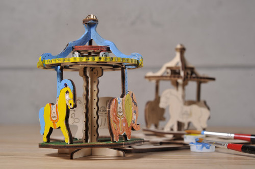 UGears 4Kids Colouring Model - Merry-Go-Round