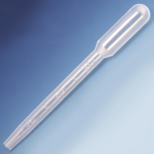 Transfer Pipet, Wide Bore, Large Bulb, 124mm, STERILE, Individually Wrapped, 100/Bag, 5 Bags/Unit-GLB 135040-S01