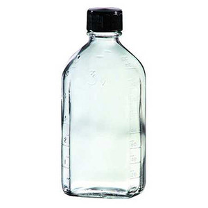 Graduated Oval Clear Glass Bottles, 6 oz. Capacity (with Cap)-TSI B5400-6