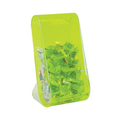 Clearly Safe® Acrylic Earplug Dispenser Counter or Wall Mount, Green-HS HS1040B