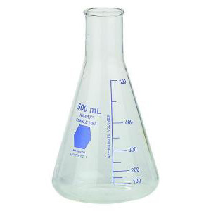 KIMAX Narrow Mouth Erlenmeyer Flasks with Color Graduations-KIMBLE 26500G-125
