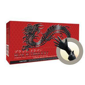Black Dragon Powder-Free Latex Exam Gloves-MIC BD-1000-PF