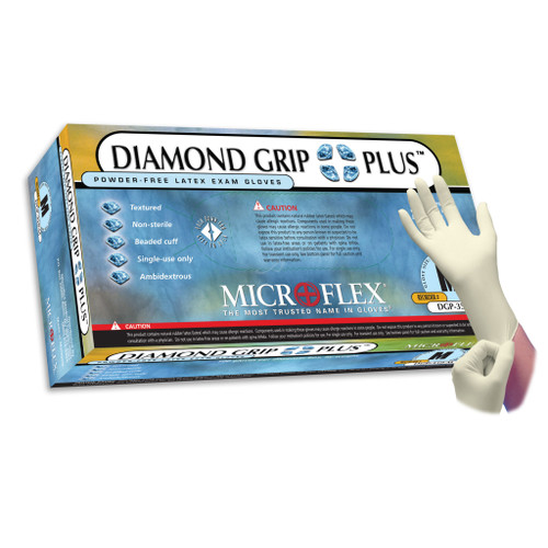 Diamond Grip Plus Powder-Free Latex Gloves-MIC DGP-350-S