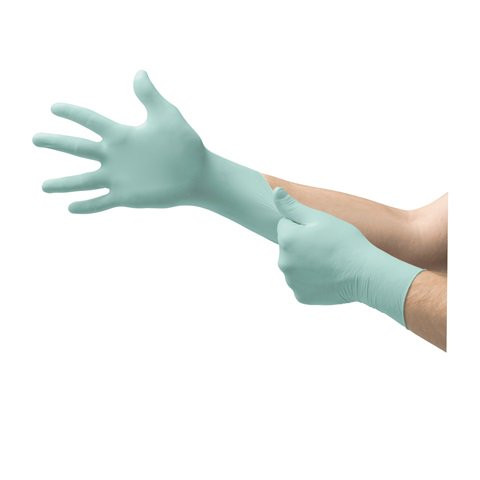 A+ Aloe Mint Green Powder-Free Nitrile Textured  Gloves-MIC N884-10
