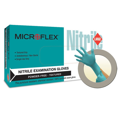 X-Long Cuff Teal Powder-Free Nitrile Gloves-MIC N892