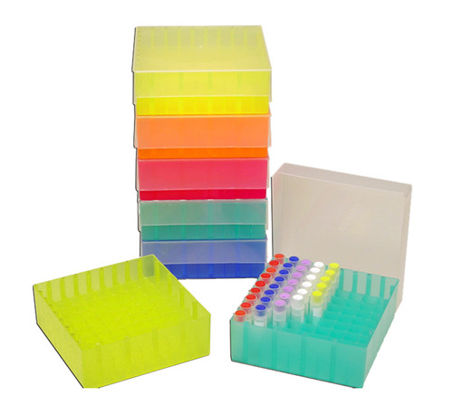 Rack, freezer, PP, 81x2mL, (130x130x45mm) Rainbow Pak, 5/pk-MTC R1060