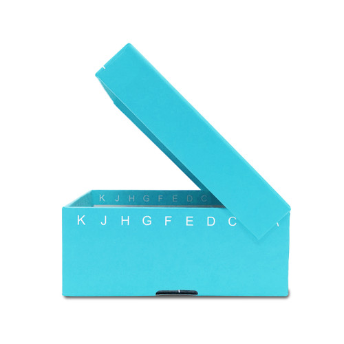 FlipTop™ Carboard freezer box w/ attached hinged lid, 2 inch, 81-place, blue, 5/pk-MTC R2781-B