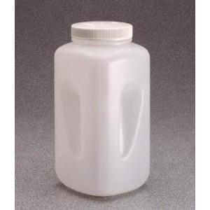 Large Wide-Mouth Square Bottle, HDPE. Nalgene-NALGE 2123-0010