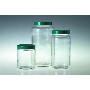 16oz (480ml) Safety Coated Clear Medium Round with 70-400 Black Phenolic Pulp/Vinyl Lined Cap attached-QOR GLC-02239