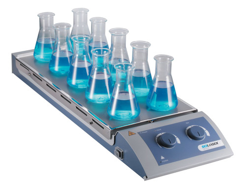 SCILOGEX SCI120-HS Analog Magnetic Hotplate Stirrer 10-Channel, s/steel plate, 110V, 50/60Hz, US Plug-SCILOGEX 811321029999