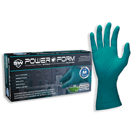 SW PowerForm PF-12TL Extended-Cuff Teal 6.2mil Heavy-Duty Nitrile Exam Gloves – 50ct-SW N127362