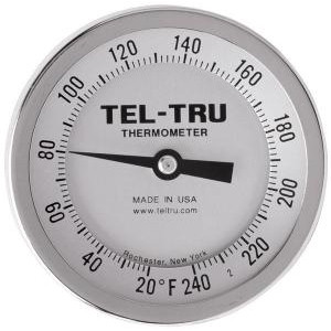 Bottom Connect Dial Thermometers, 3" Face with 6" Stem-TEL 3910-06-66