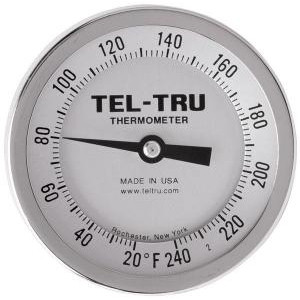 Bottom Connect Dial Thermometers. 3" Face with 9" Stem-TEL 3910-09-59