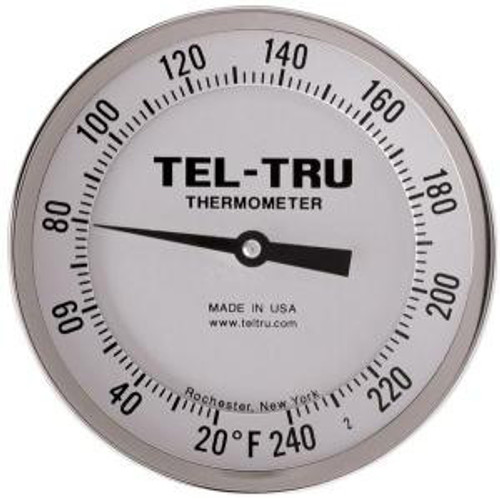 Adjustable-Angle Head Dial Thermometers, 5" Face with 4" Stem-TEL 4210-04-60