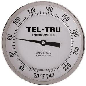 Adjustable-Angle Head Dial Thermometers, 5" Face with 4" Stem-TEL 4210-04-60