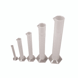 GRADUATED CYLINDER SET OF 5, PP, HEX BASE-UNITED CPSET5