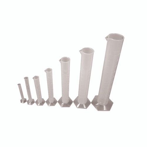 GRADUATED CYLINDER SET OF 7, PP, HEX BASE-UNITED CPSET7-H