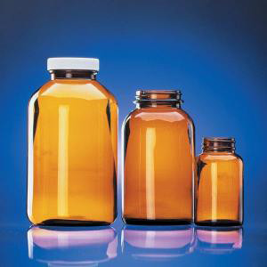 Amber Wide-Mouth Packers w/Caps. Wheaton-WTN W216940