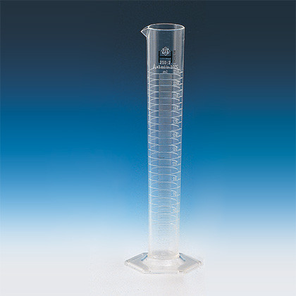 Graduated Cylinder,PMP,molded grads,Class A cert,250mL, pk 2-BRN 65004