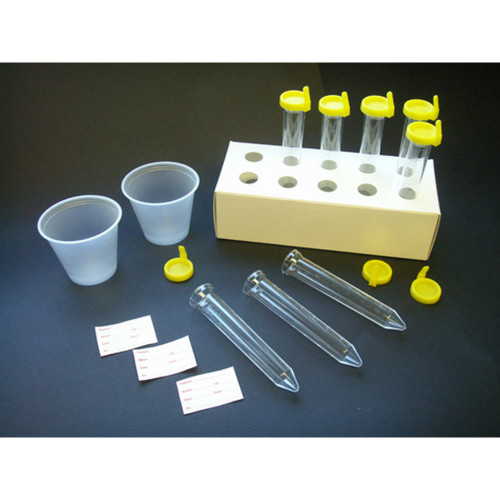 Uri-Pak Urine Collection System, 12mL Flared Top Urine Tube, Yellow Snap Caps with Sanitary Grip, Collection Cups & ID Labels, 100/Bag, 5 Bags/Unit-GLB 112019