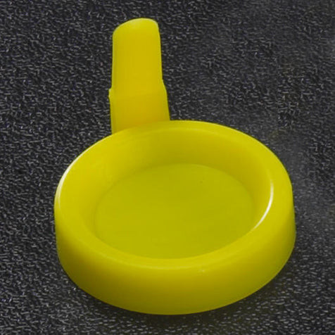 Cap, Snap with Sanitary Grip, PE, Yellow, for Flared Top Urine Tube, 500/Bag, 3 Bags/Unit-GLB 113137