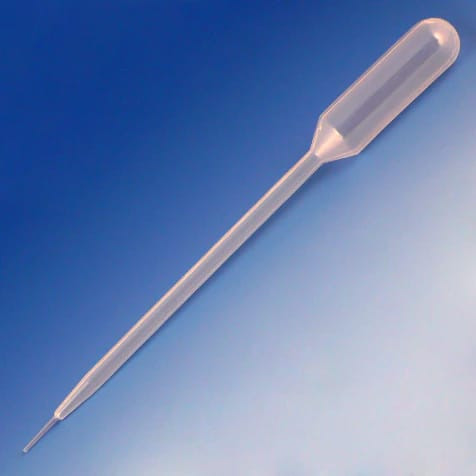 Transfer Pipet, 4.5mL, Narrow Stem, Long, 155mm, STERILE, Individually Paper Peel Wrapped, 100/Bag, 5 Bags/Unit-GLB 136030-S01