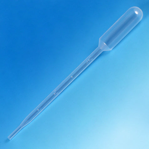 Transfer Pipet, 5.0mL, Large Bulb, Graduated to 1mL, 145mm, 500/Dispenser Box-GLB 137030-500