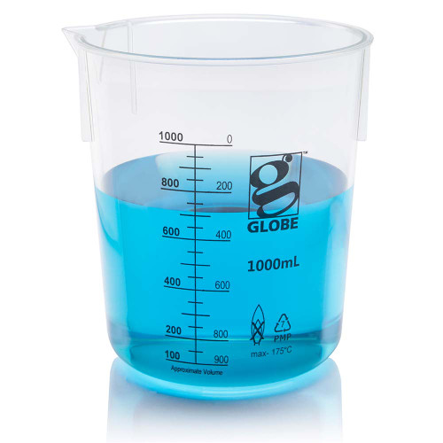 Beaker, 1000mL, Diamond Essentials, low form, PMP,-GLB 3652-1M