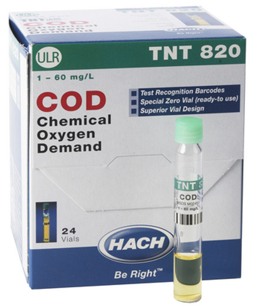 Chemical Oxygen Demand (COD) TNTplus Vial Test, ULR (1-60 mg/L COD)-HACH TNT820
