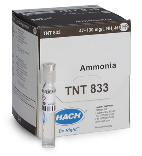 Ammonia TNTplus Vial Test, UHR (47-130 mg/L NH3-N)-HACH TNT833