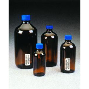 I-Chem 500ml Boston Round Amber Glass Bottle Unprocessed-ICHEM 149-0500