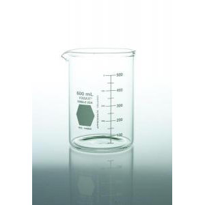 KIMAX® Heavy-Duty Low Form Beakers w/Double Capacity Scale-KIMBLE 14005-4000