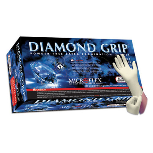 Diamond Grip Powder-Free Latex Exam Gloves-MIC MF-300-L