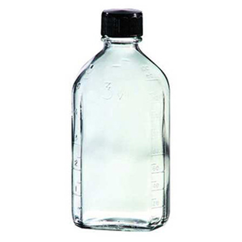 Graduated Oval Clear Glass Bottles, 6 oz. Capacity-TSI B5400-6 (NO CAP)
