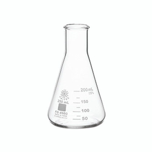 ERLENMEYER FLASK, NARROW MOUTH, BOROSILICATE GLASS-UNITED FG4980-100