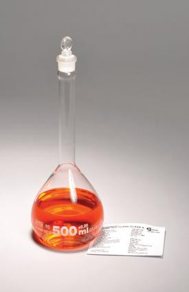 Volumetric Flasks, Class A, with Glass Stopper, Batch Certified-UNITED FG5640-100