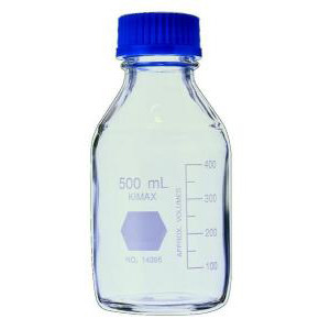 KIMAX® GL-45 Media/Storage Bottles with Color Polypropylene Caps-KIMBLE 14395-100