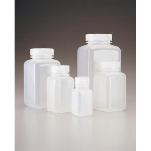 Square Wide-Mouth Bottles, Polypropylene. Nalgene-NALGE 2110-0008