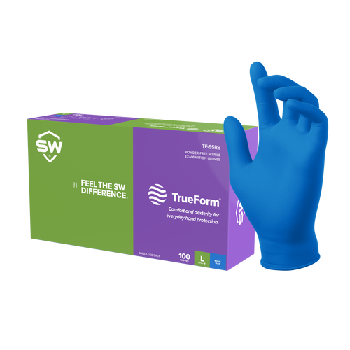 TrueForm Royal Blue Textured Nitrile Gloves-SW N301343