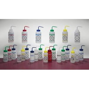 1 Liter Wide Mouth Safety Labeled Wash Bottles. Color-Coded-BEL F124320019