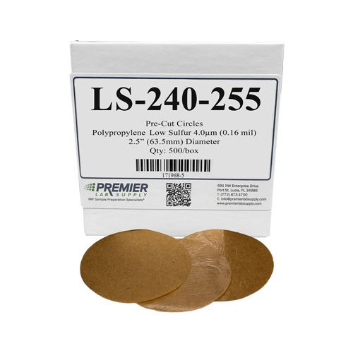 Polypropylene Low Sulfur Pre-cut Circle X-Ray Film 4.0 micrometer (0.16mil) Gauge Thickness-PLS LS-240-255