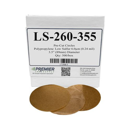 Polypropylene Low Sulfur Pre-cut Circle X-Ray Film 6.0 micrometer (0.24 mil) Gauge Thickness-PLS LS-260-355