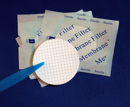 Hydrophilic Mixed Cellulose Esters, 0.45 micron, sterile, gridded, 47mm diameter, pack of 100-IWT 045SG-047-C