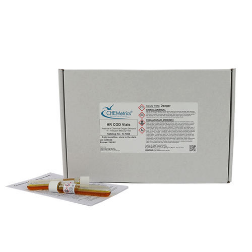COD Vials Kit, Range: 0-1500 ppm (HR) Mercury-free, Method: Dichromate Reactor Digestion, 149 tests-AQUAP K-7366