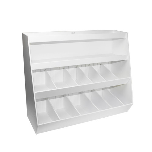 Large Lab Storage Shelf with 2 Shelves and 12 Adjustable Bins-TRIPPNT 50028